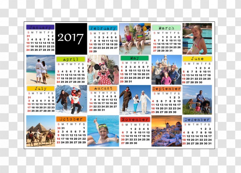 Photography Collage - Word - Calendar Desk Transparent PNG