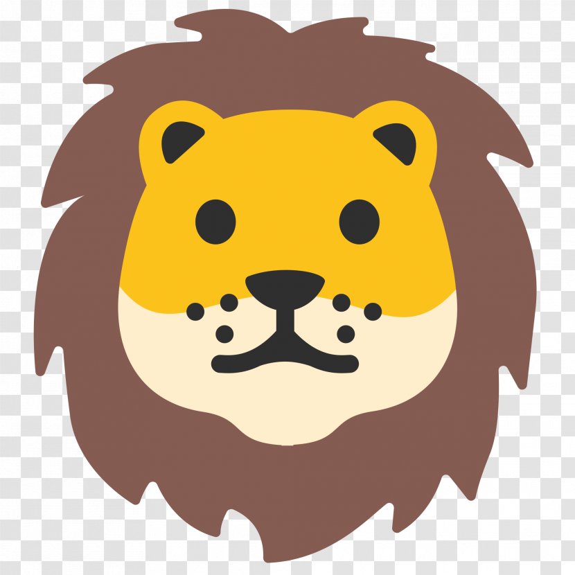 Lion Emoji Android Nougat Marshmallow - Head Transparent PNG