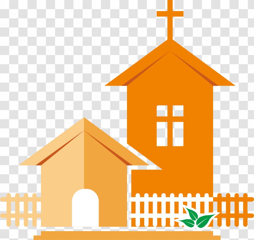 House Royalty-free Brick Clip Art - Orange Flags Church Transparent PNG
