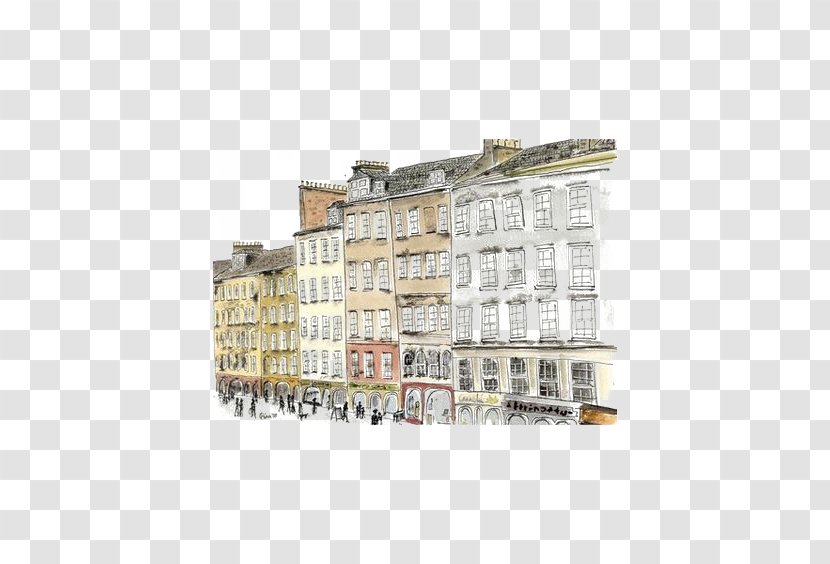 Drawing Art Painting Sketch - Watercolor European City Transparent PNG