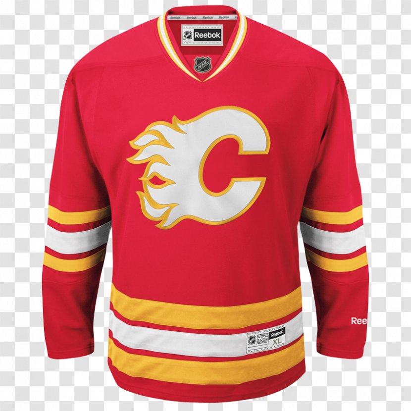 Calgary Flames National Hockey League Third Jersey - Sweatshirt - Reebok Transparent PNG