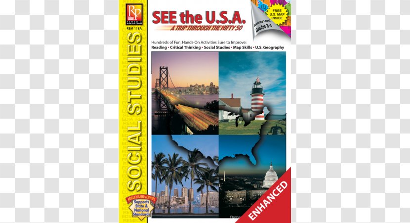 Paper United States Advertising Book - Photographic - Time And Money Creative Map Transparent PNG