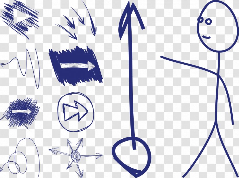 Arrow Drawing Euclidean Vector - Doodle - Graffiti Direction Of The People Transparent PNG