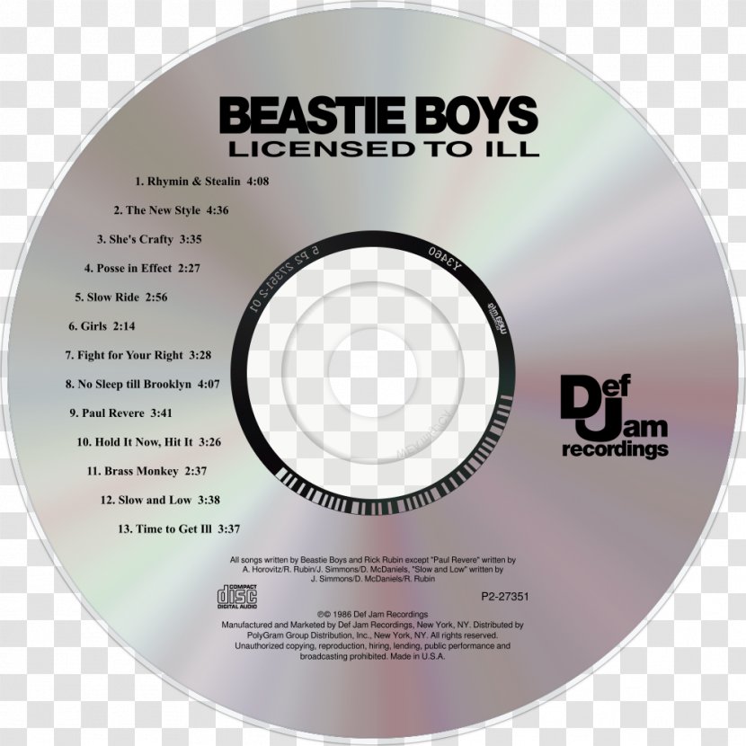 Licensed To Ill Compact Disc Beastie Boys Product Design - Boy Transparent PNG