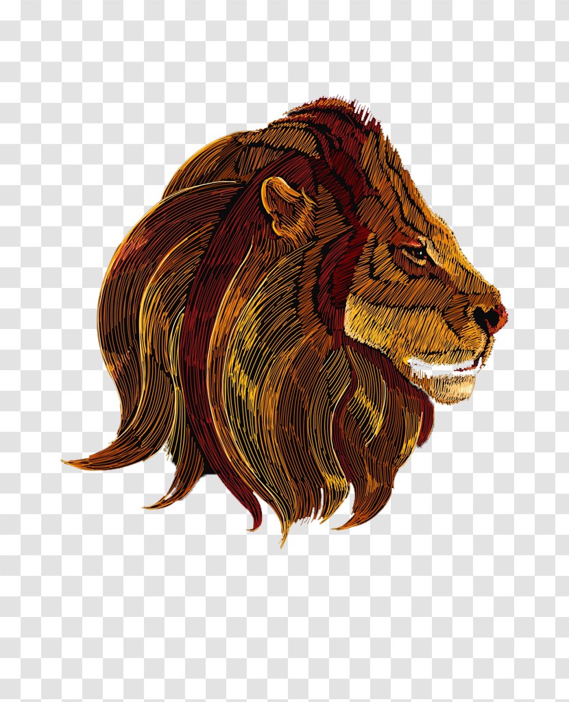 Lion Head Character Fiction Illustration - Designer - Watercolor Transparent PNG