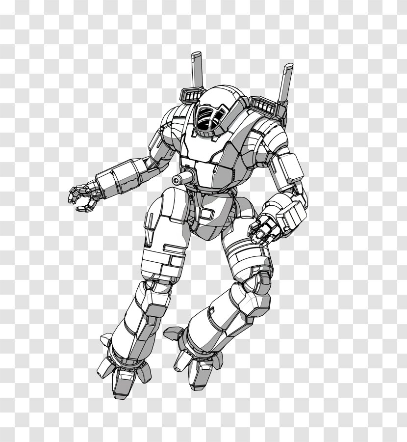 Robot BattleTech MechWarrior Online Mecha BattleMech - Line Art Transparent PNG