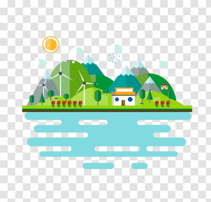 Landscape Stock Illustration Adobe Illustrator - Simple Village Picture Material Transparent PNG