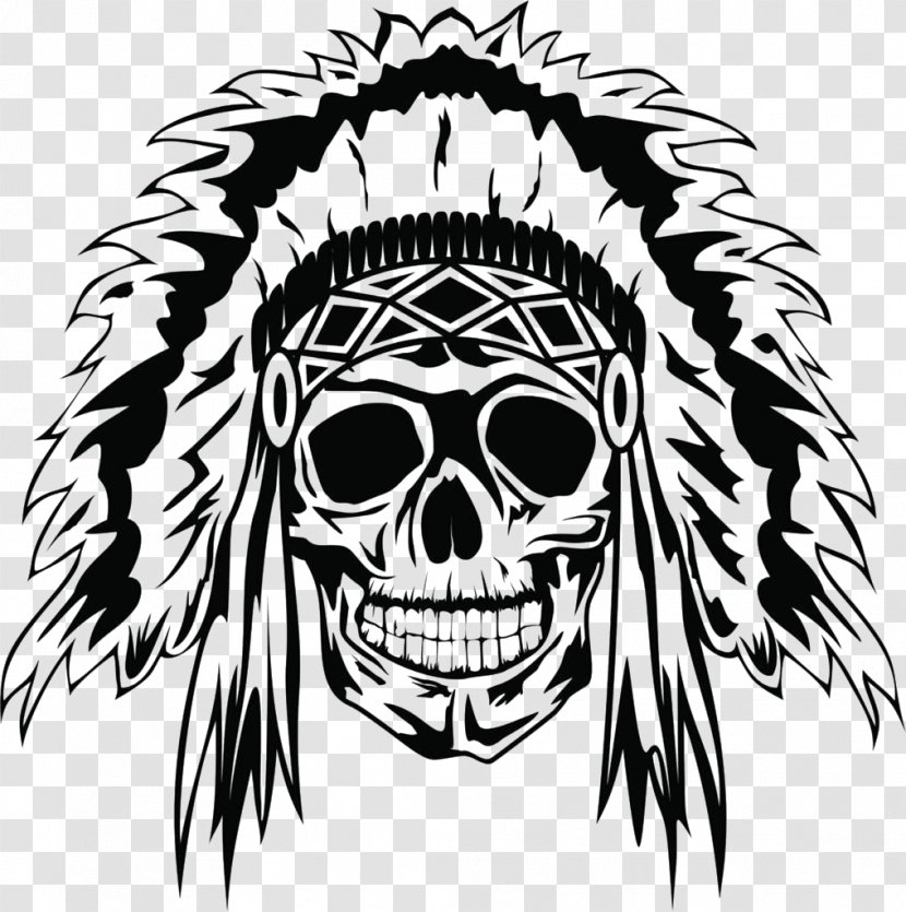 Decal Skull Sticker T-shirt - Monochrome Photography Transparent PNG