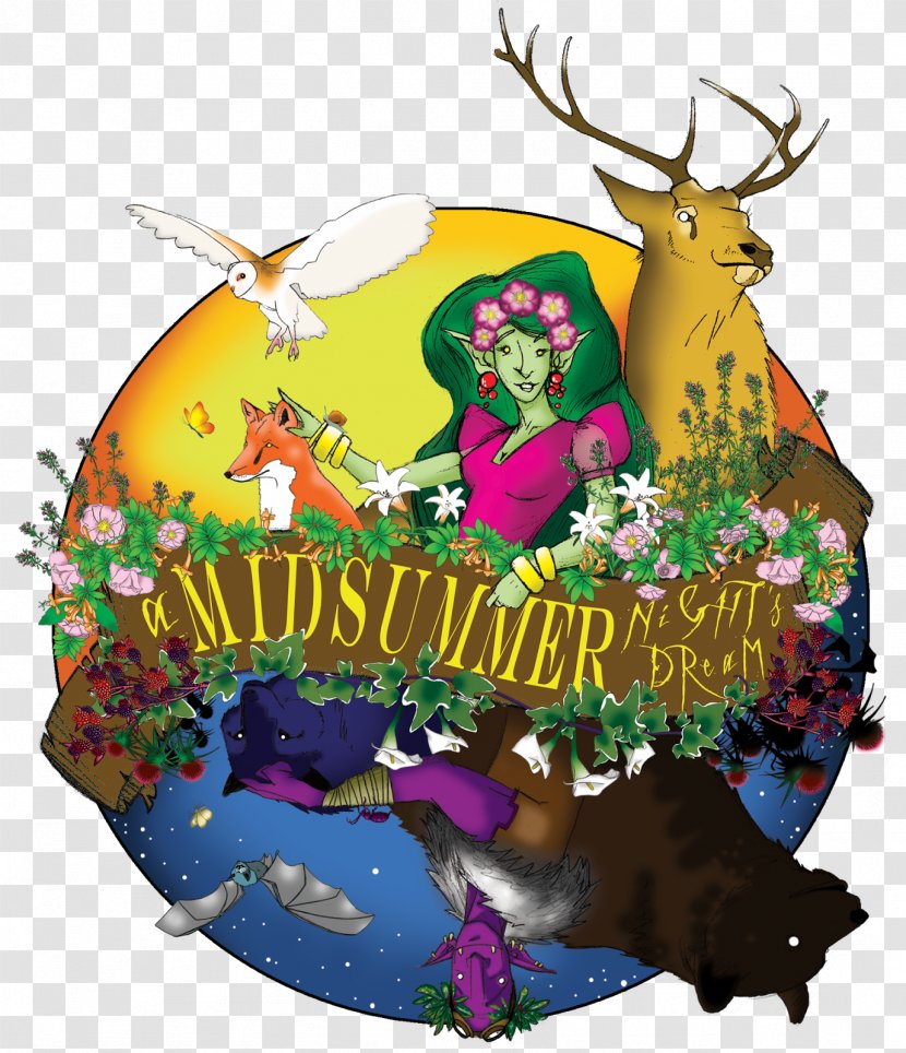 Reindeer A Midsummer Night's Dream Christmas Ornament - Night Poster Transparent PNG