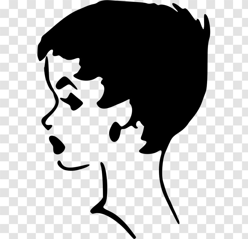 Silhouette Cartoon Clip Art - Monochrome - Head Profile Transparent PNG