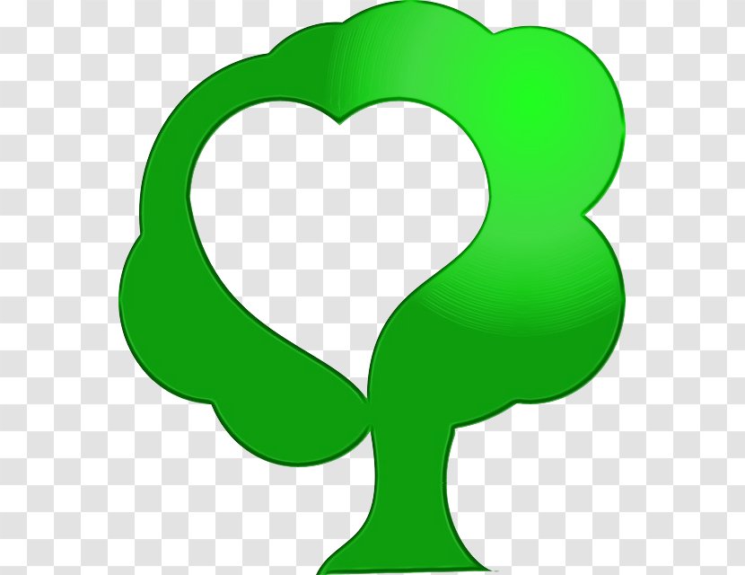 Green Leaf Line Meter - Wet Ink - Symbol Heart Transparent PNG