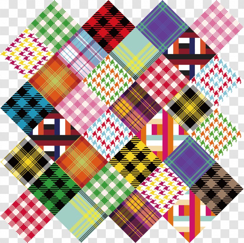 Napkin Patchwork Quilt Pattern - Material - Retro Background Shading Linen Transparent PNG