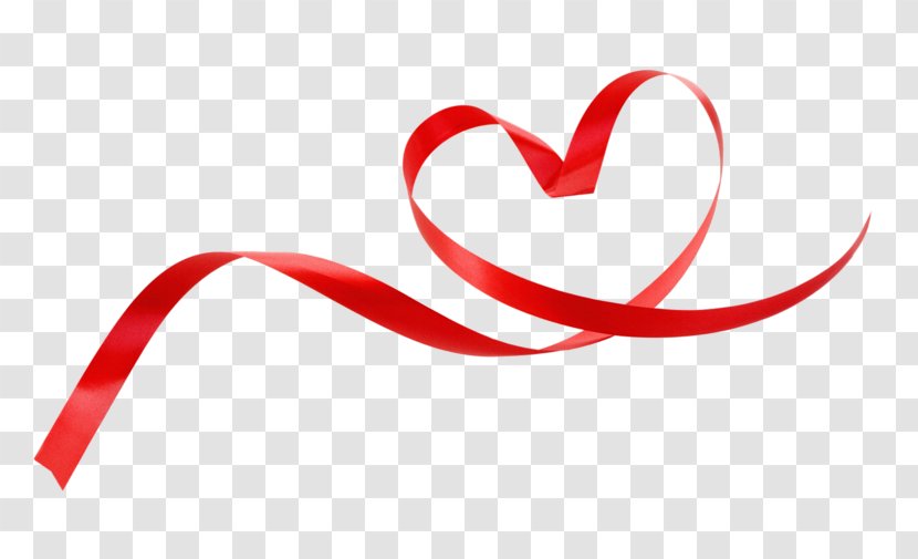 Red Ribbon Love Clip Art Valentine's Day - Heart Transparent PNG