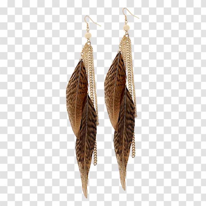 Earring Jewellery - Brown Diamonds - Feather Earrings Image Transparent PNG