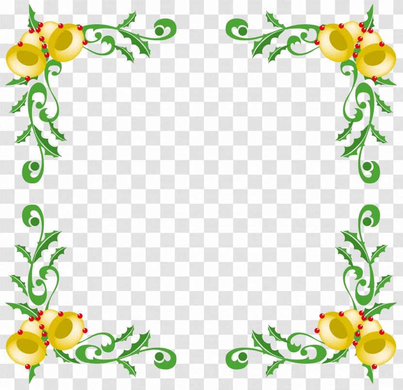 Green Christmas Frame. - Flower Transparent PNG