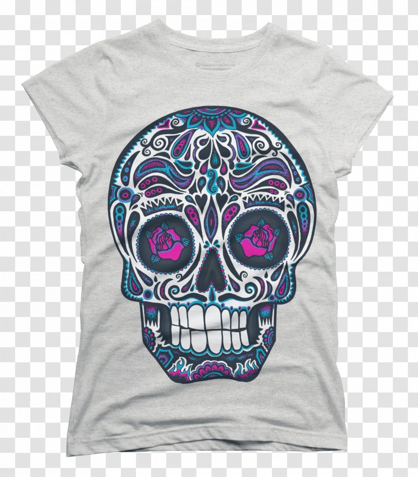 Calavera Skull T-shirt Day Of The Dead Sleeve - Bone Transparent PNG