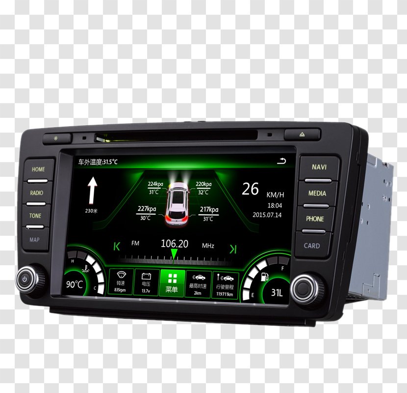 Car Škoda Yeti Octavia Volkswagen Roomster - Media Player - German Public Shang Jie DS820 Skoda Navigation Transparent PNG