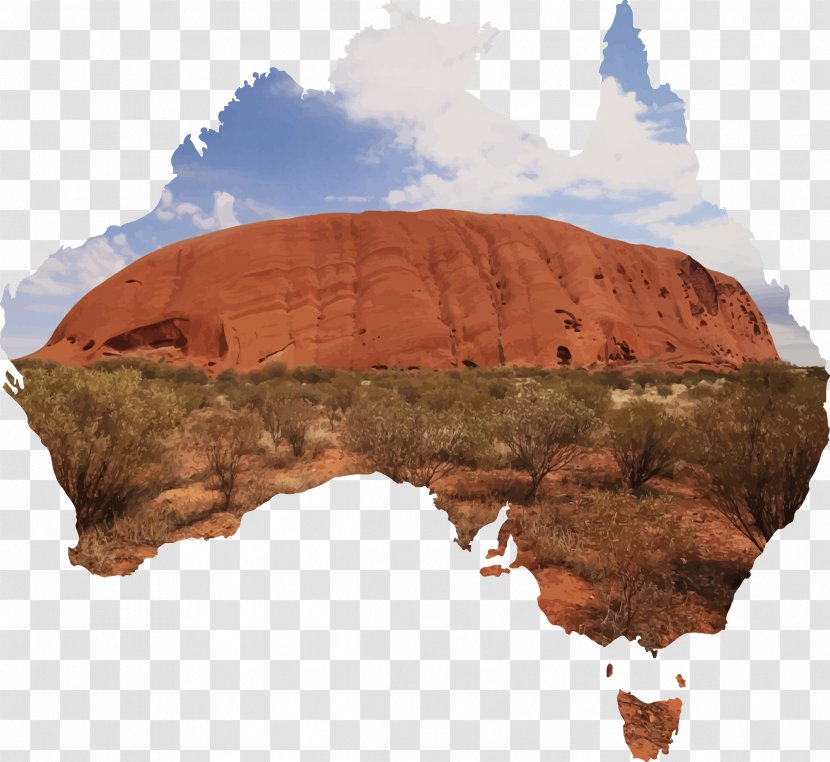 Australia Silhouette Vector Map - Rock Transparent PNG