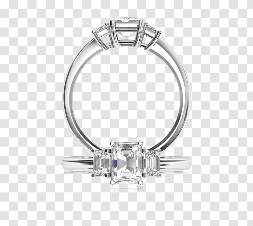 Wedding Ring Engagement Platinum Earring - Jewellery - Square Diamond Settings Transparent PNG