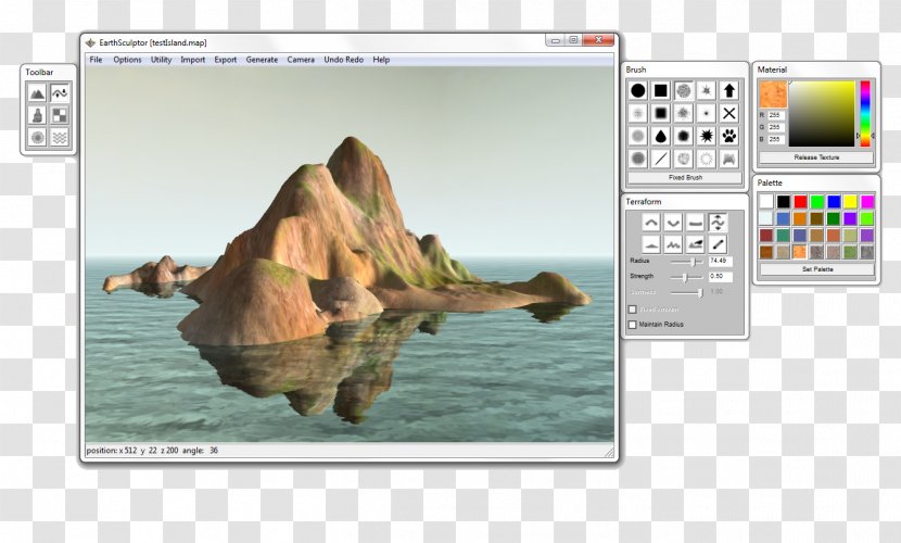 Heightmap Earthsculptor 3D Computer Graphics Software Editing - Brush Textures Transparent PNG