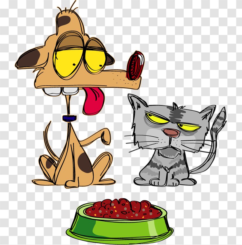 Cat Dog Kitten Cartoon - Vector Painted Pet Cats And Dogs Transparent PNG