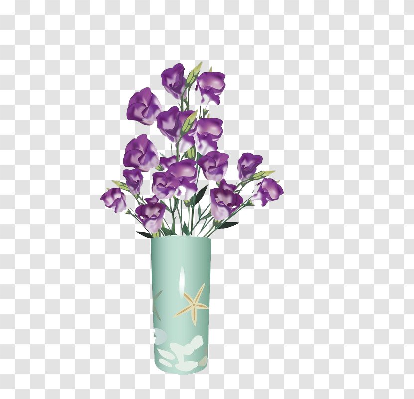 Purple Floral Design Lily Of The Valley - Vase - A Bowl Transparent PNG