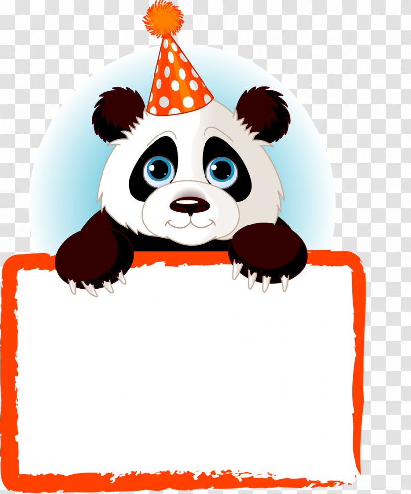 Giant Panda Bear Name Tag Paper Clip Art - Sticker Transparent PNG