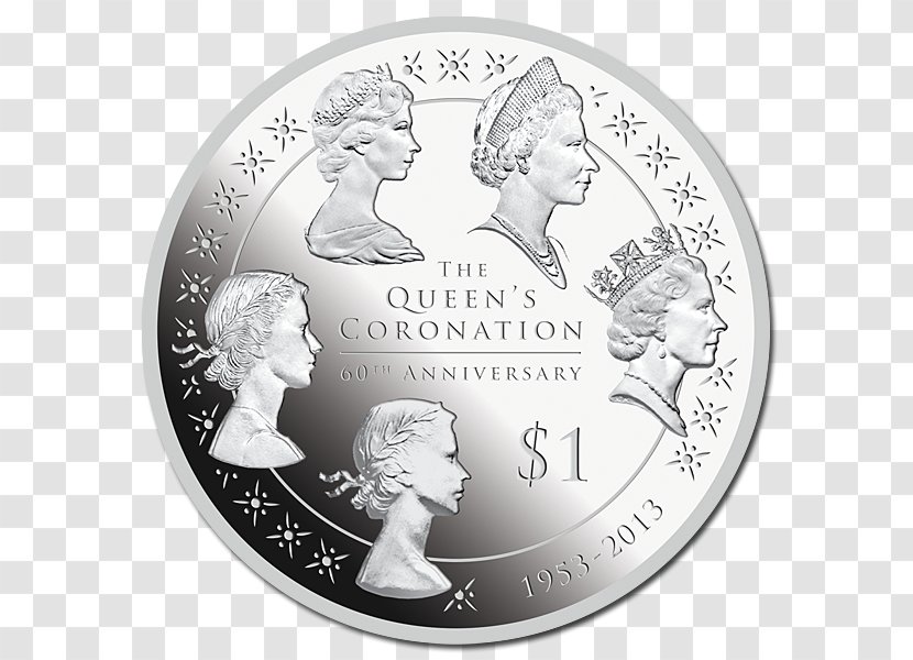 Commemorative Coin Coronation Of Elizabeth II New Zealand Monarch - Two Pounds - Anniversary The Transparent PNG