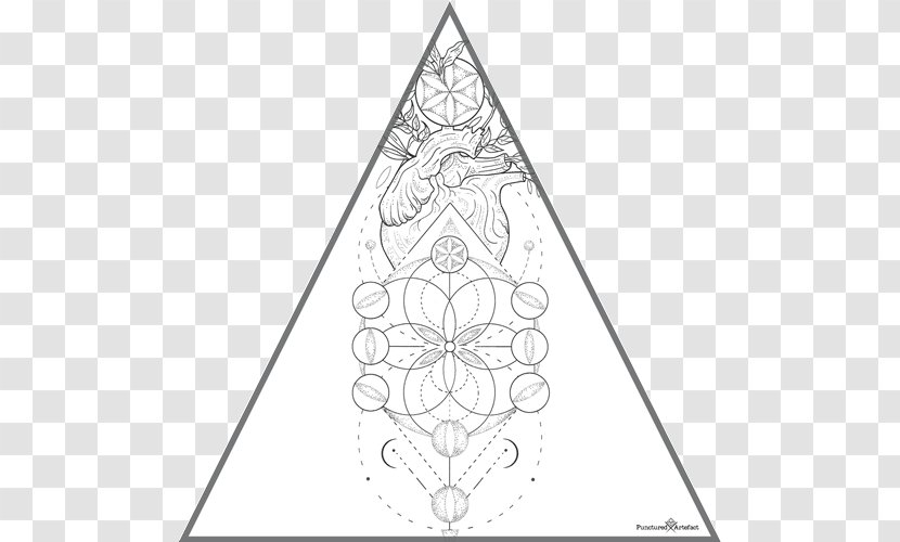 Triangle Symmetry Line Art Pattern - Sacred Geometry Transparent PNG
