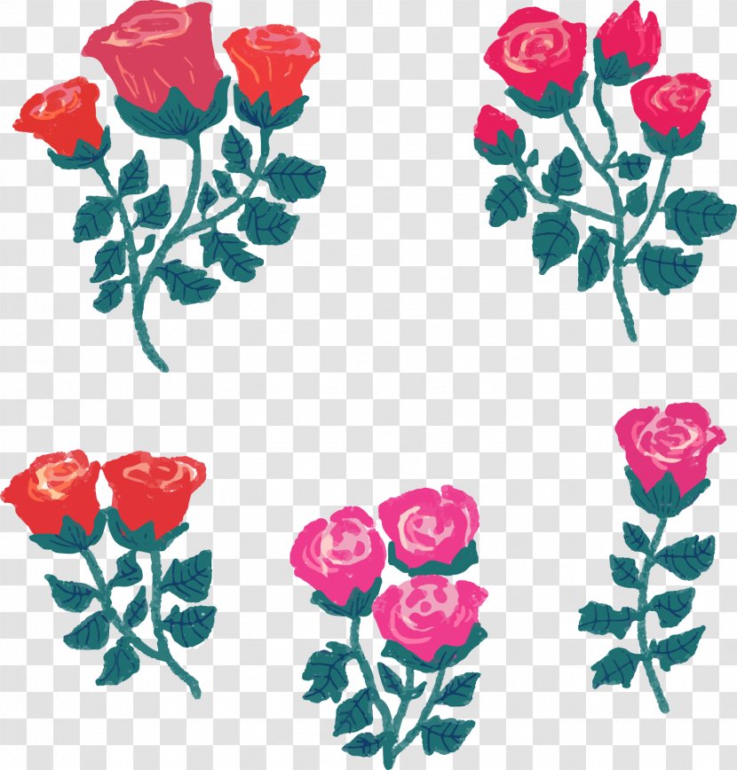 Garden Roses Beach Rose Rosa Gallica Flower Clip Art - Cut Flowers - Red Transparent PNG