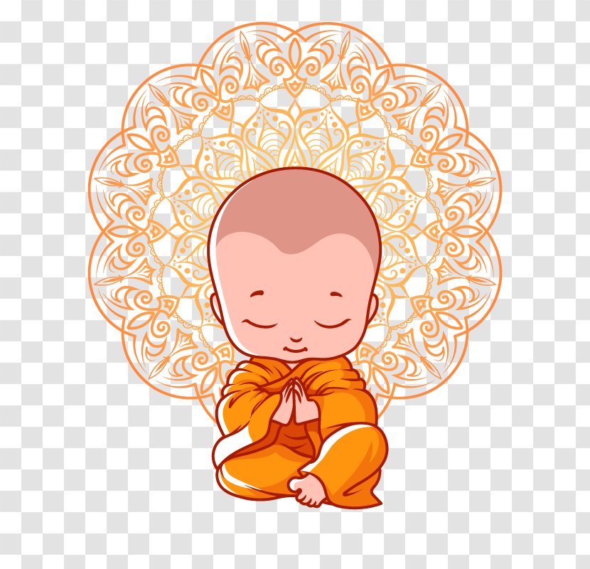 Bhikkhu Cartoon Buddhism Monk - Silhouette - Little Buddha Transparent PNG