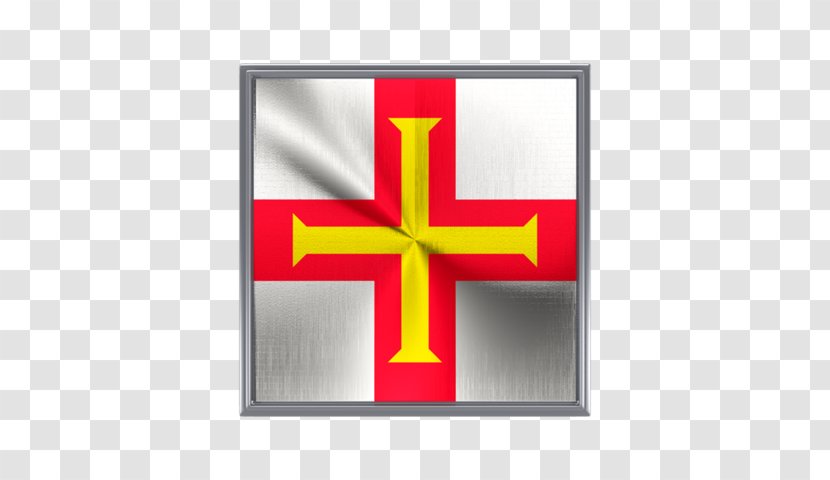 Flag Of Guernsey Bailiwick Jersey - Metal Square Transparent PNG