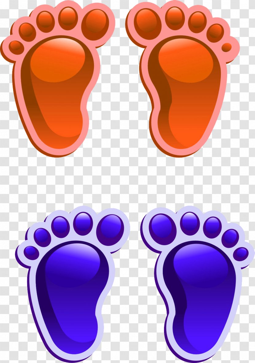 Foot Cartoon - Color - Footprints Transparent PNG