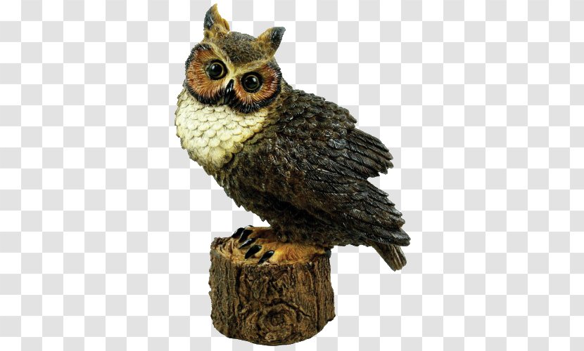 Great Horned Owl Figurine Statue Garden Sculpture - Stone Carving Transparent PNG