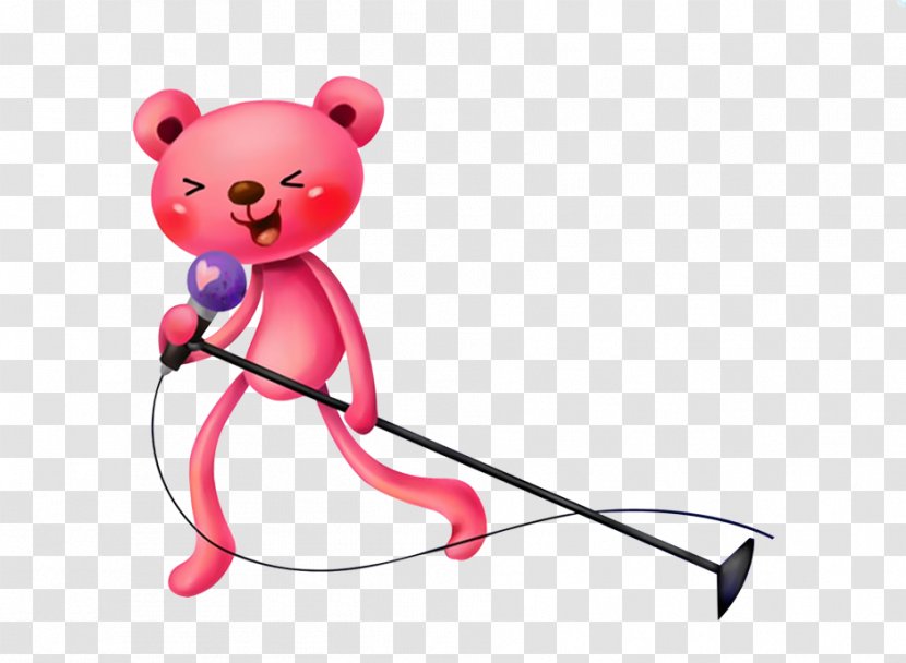 Microphone Download Illustration - Watercolor - Singing Bear Transparent PNG