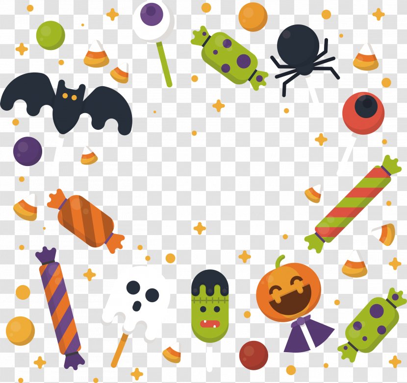 Halloween Candy Pattern - Yellow - Clip Art Transparent PNG
