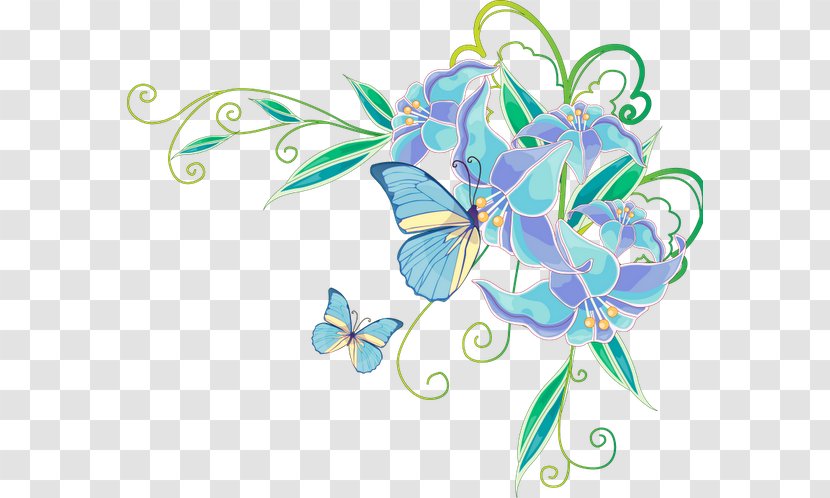 Butterfly Flower Wedding Invitation Blue - Decoracion Transparent PNG