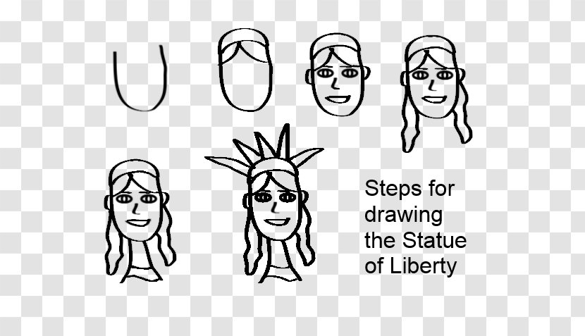 Thumb Line Art Cartoon Clip - Flower - The Statue Of Libertystripes Transparent PNG