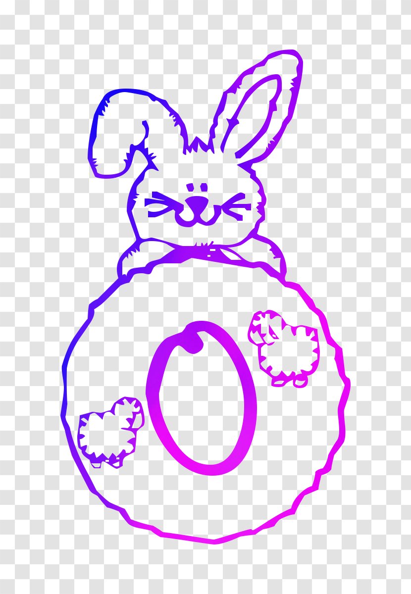 Clip Art Easter Bunny Product Cartoon - Line - Purple Transparent PNG
