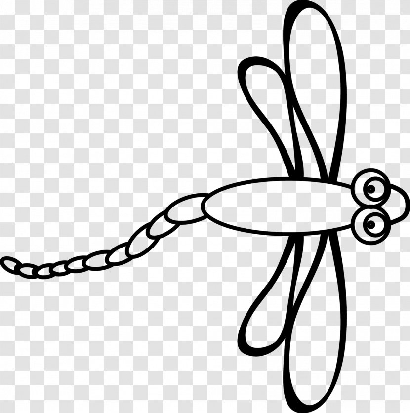 Drawing Line Art Monochrome Cartoon - Work Of - Dragonfly Transparent PNG