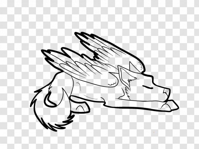 Drawing Line Art /m/02csf Clip - Fictional Character - Cute Wolf Transparent PNG