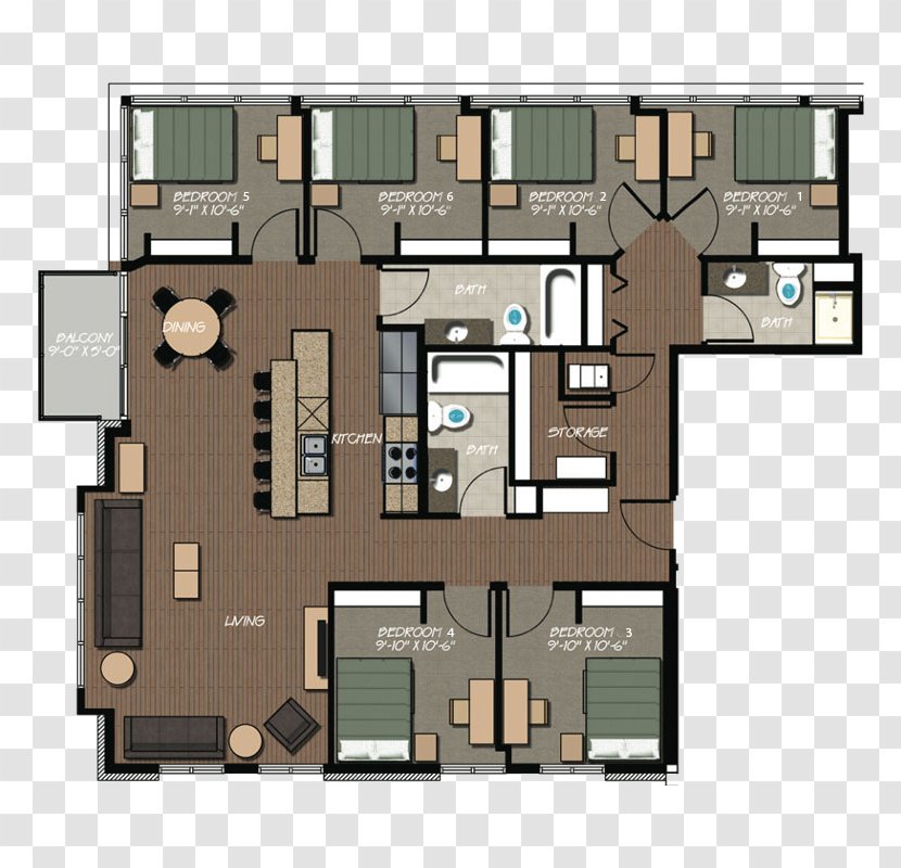 229 Lakelawn Apartments House Bedroom Floor Plan - Home - Apartment Transparent PNG