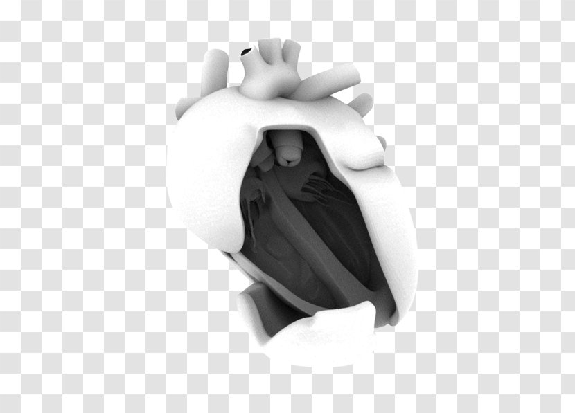 Monochrome Photography Black And White - Cartoon - Human Heart Transparent PNG