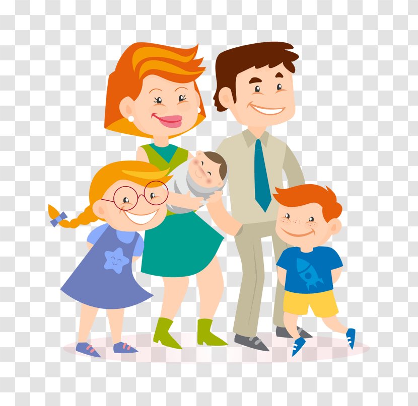 Vector Graphics Image Drawing Family Photograph - Fun - Of Five Transparent PNG