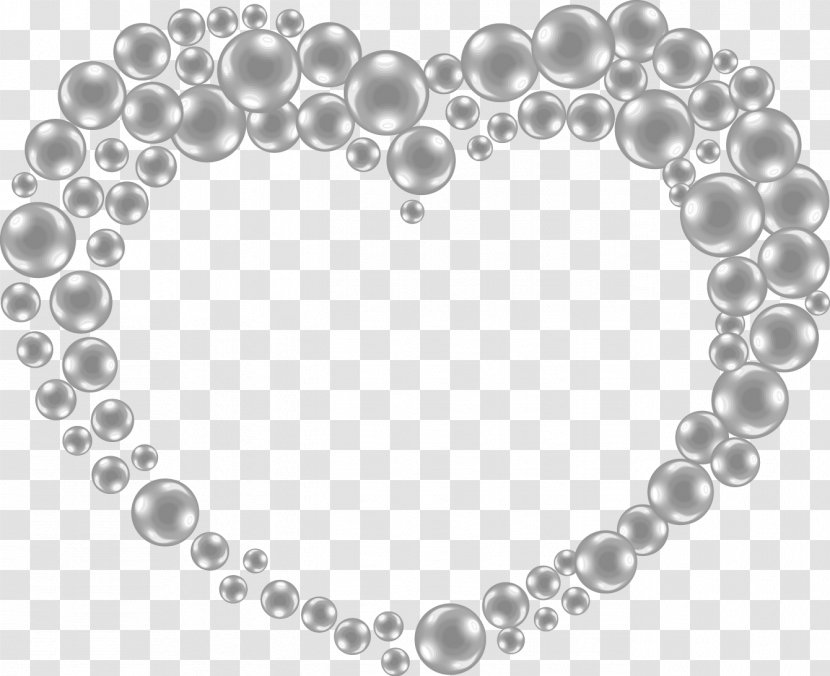 Pearl - Black And White - Vector Hand-drawn Heart-shaped Transparent PNG