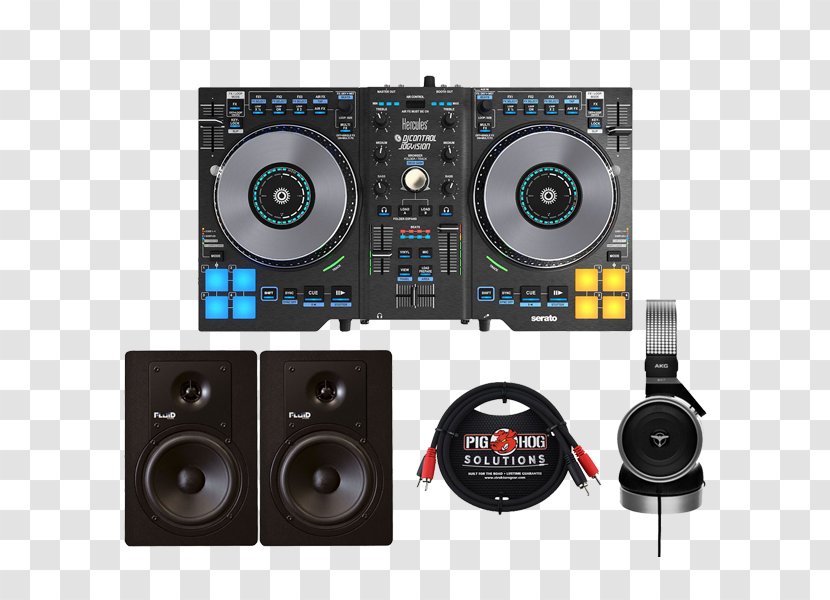 DJ Controller Disc Jockey Hercules Control Jogvision Audio Mixers Serato Research - Virtual Dj - Record Player Transparent PNG