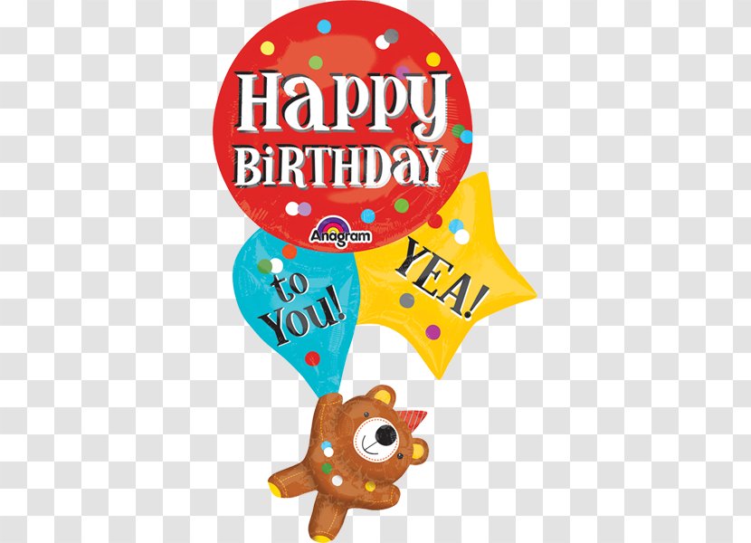 Mylar Balloon Happy Birthday To You Toy - Bear Transparent PNG