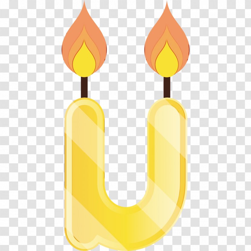 Yellow Font Design Line Meter - Paint - Birthday Candle Symbol Transparent PNG