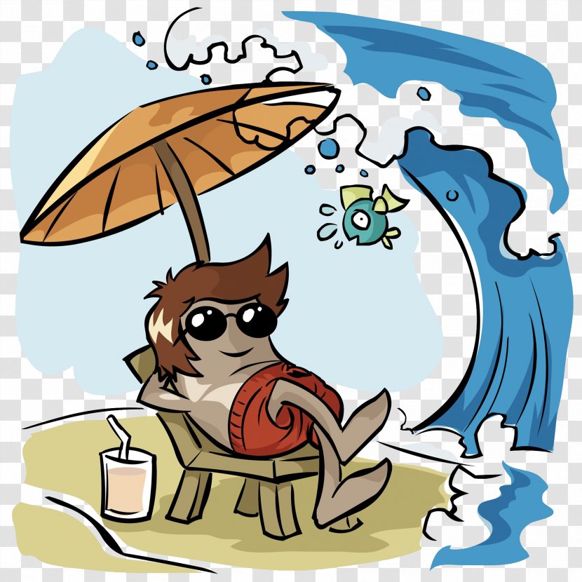 Holiday Summer Vacation Illustration - Art - Cartoon, Enjoy Holiday, Seaside Relax Transparent PNG