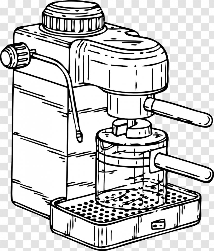 Espresso Coffeemaker Cafe Clip Art - Cookware And Bakeware - Coffe Machine Top View Transparent PNG